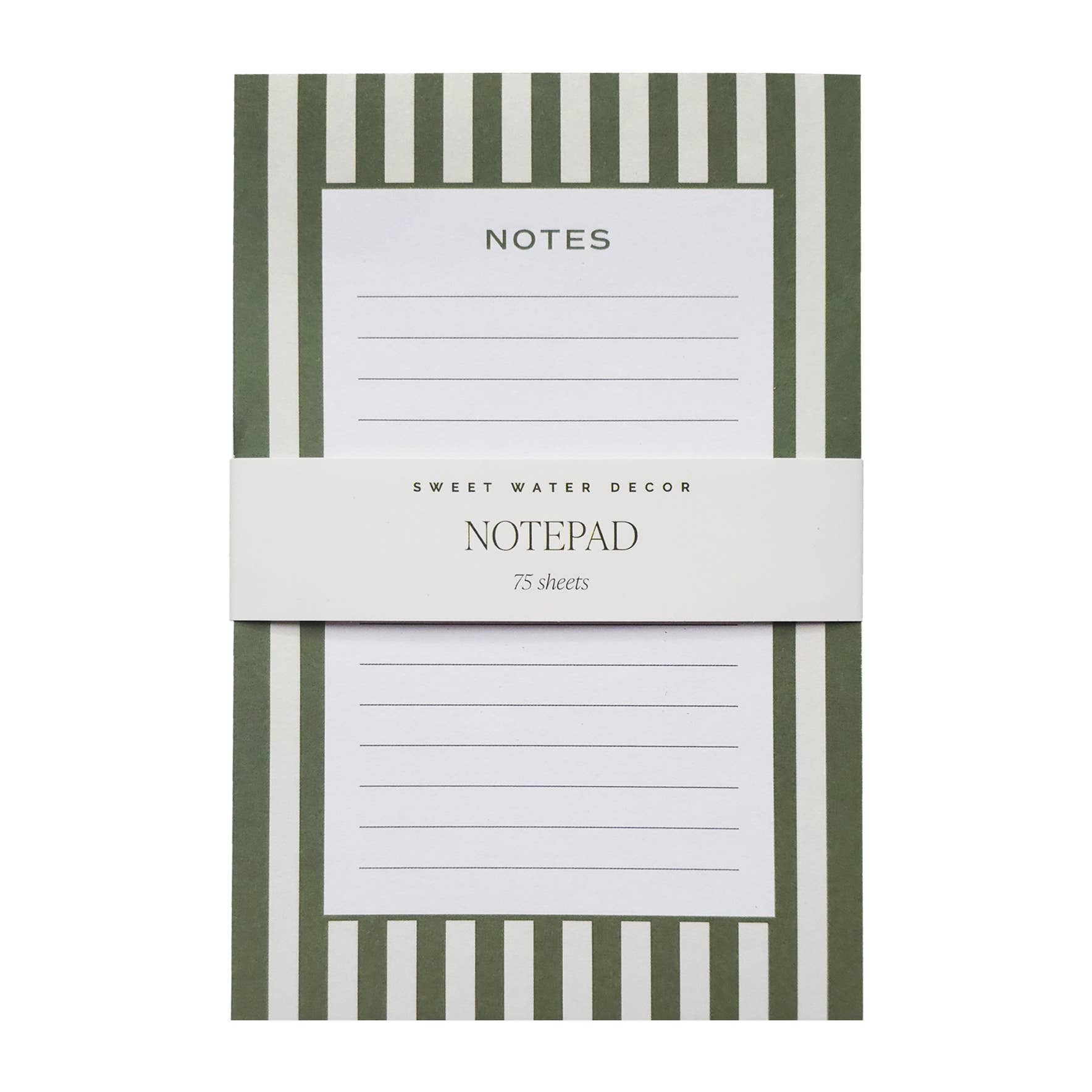 Green Striped Notepad
