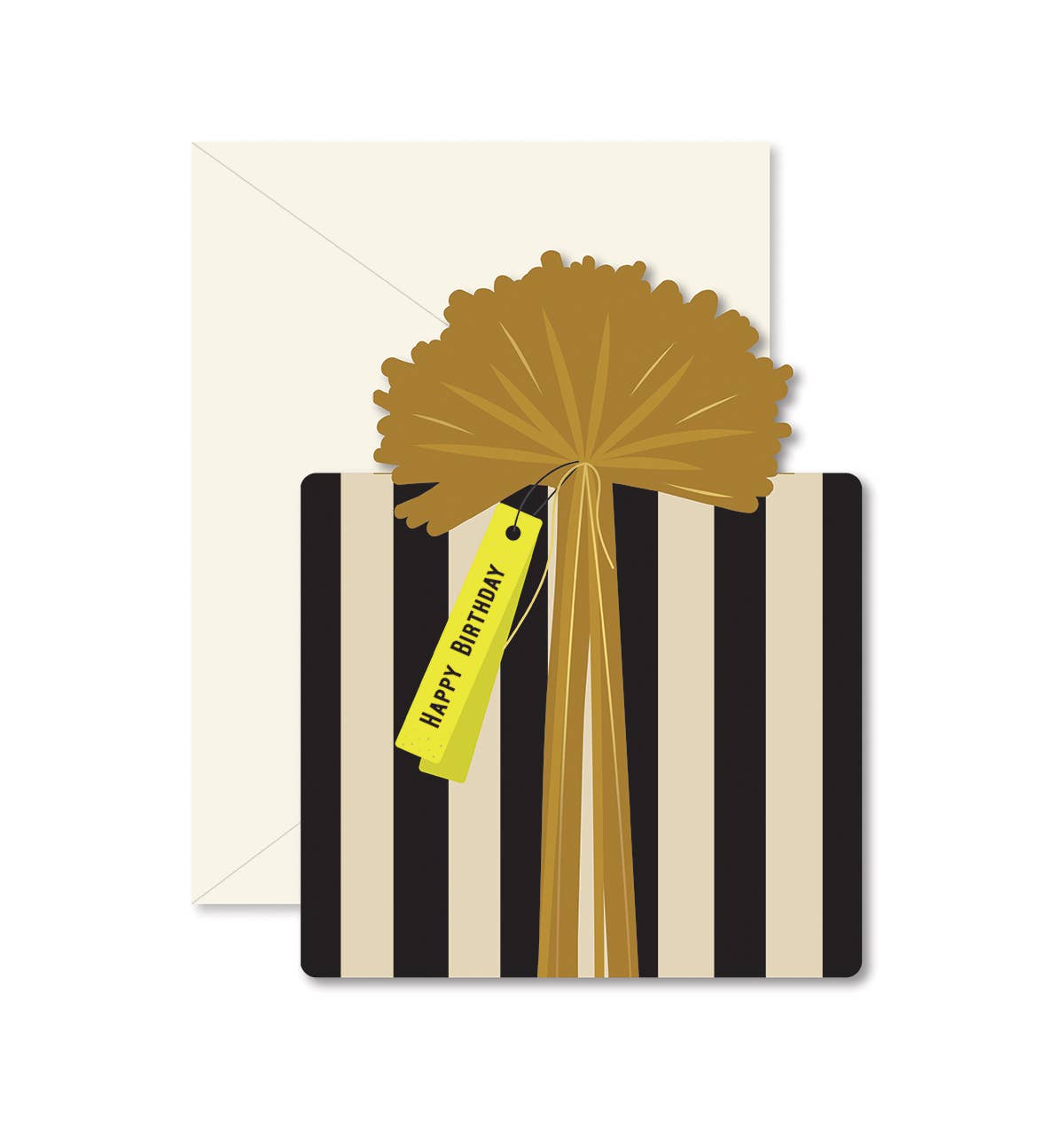 Black Stripe Happy Birthday Card