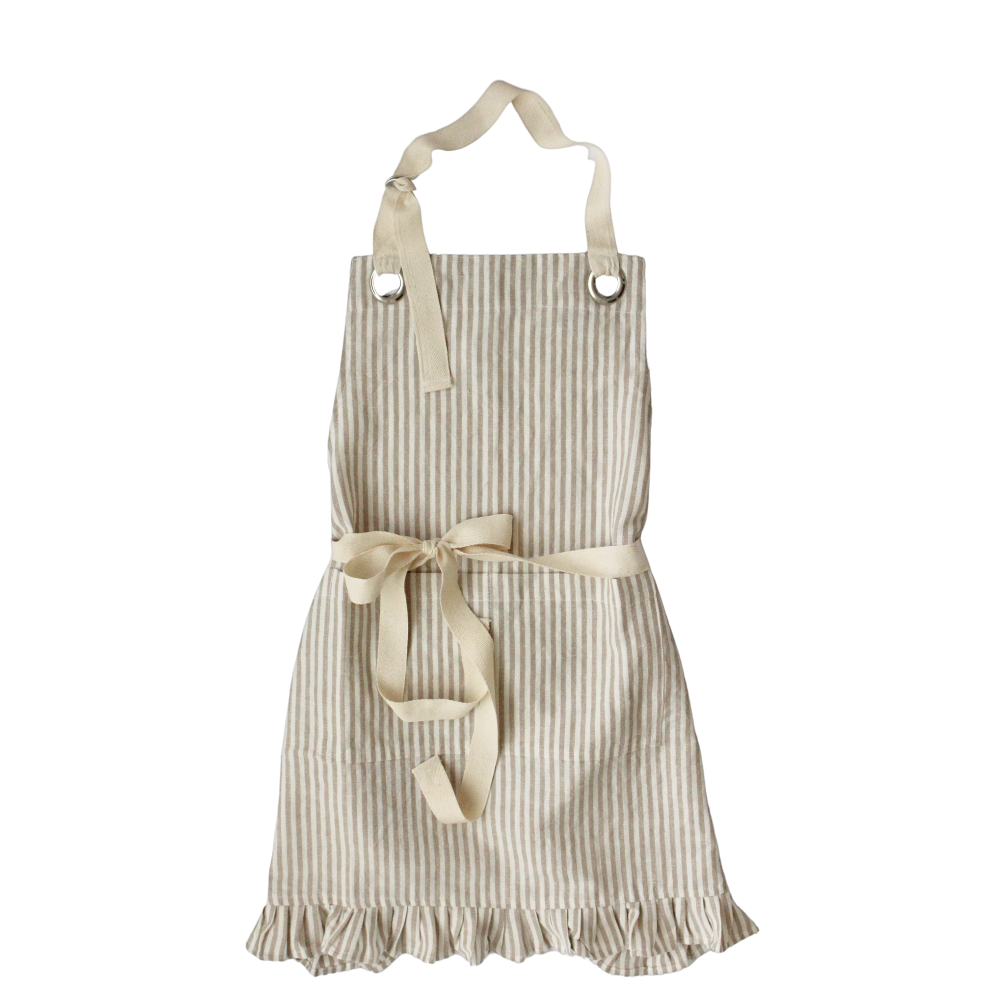 Pinstripe Ruffle Apron