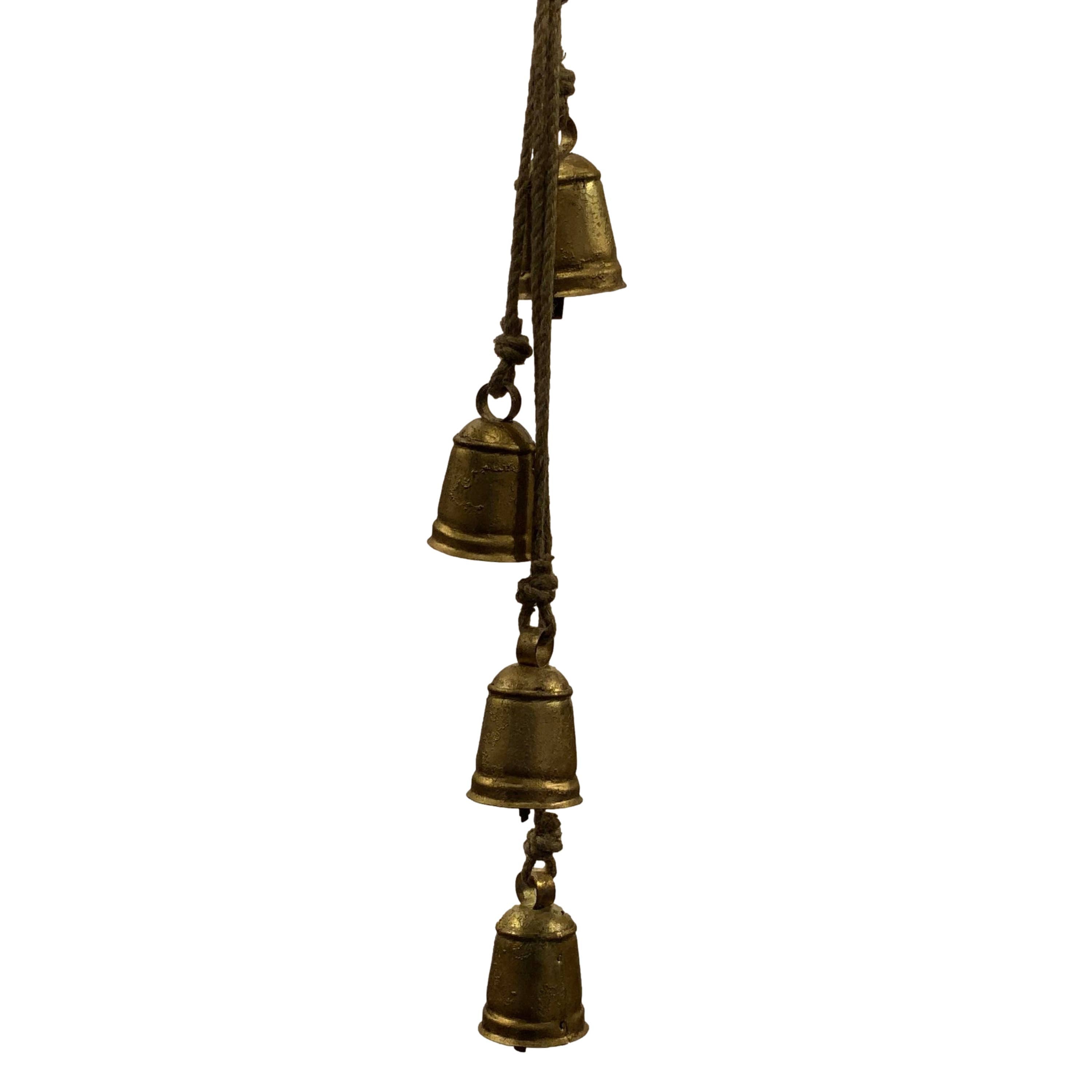 4-Bell Jute Rope Hanger