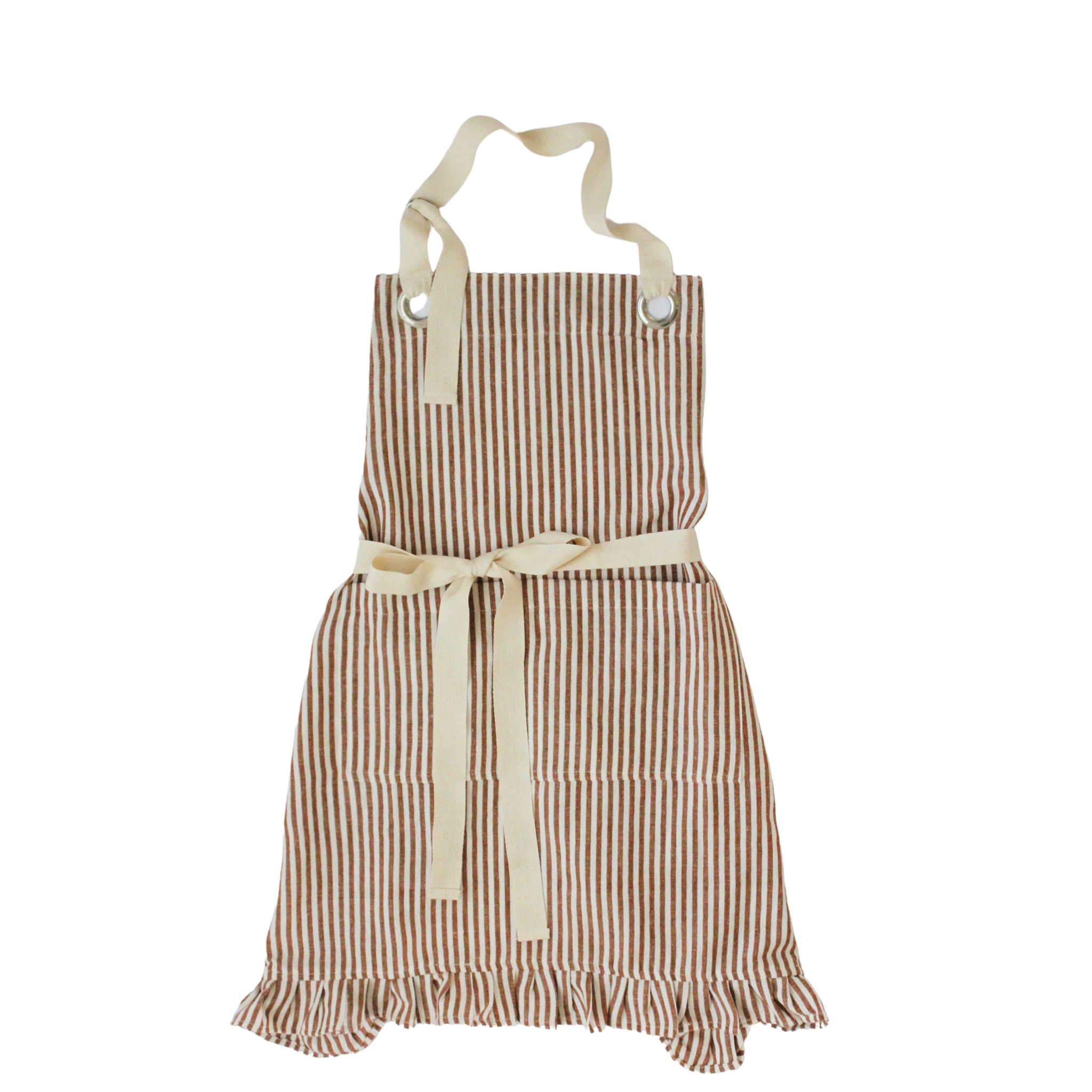 Pinstripe Ruffle Apron
