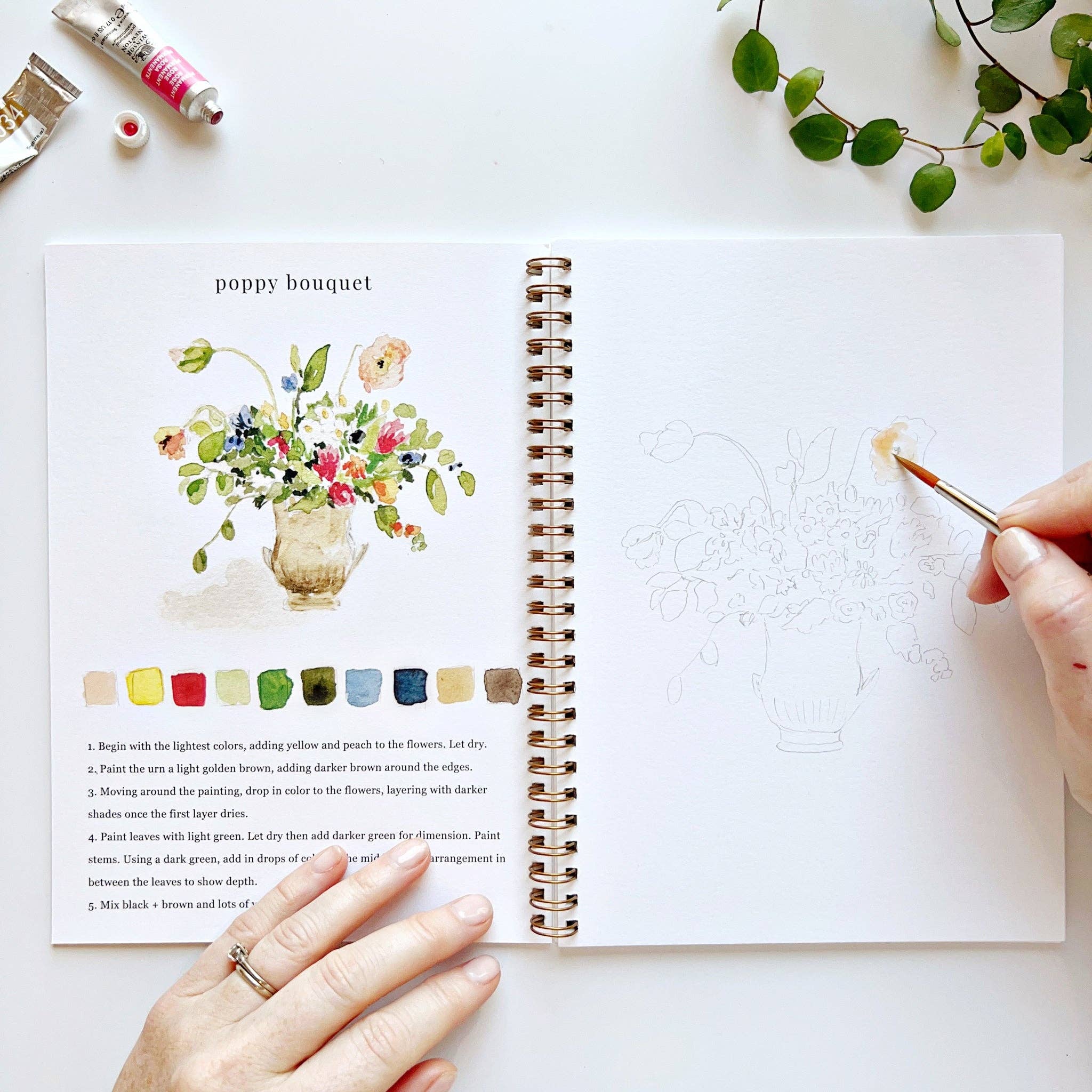 Bouquets Watercolor Book