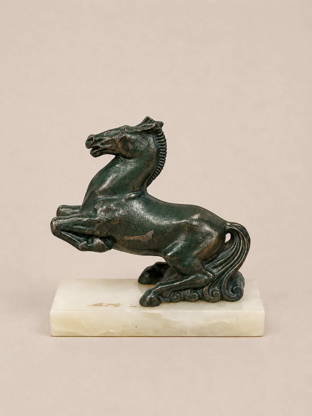 Vintage Marble Horse Bookends