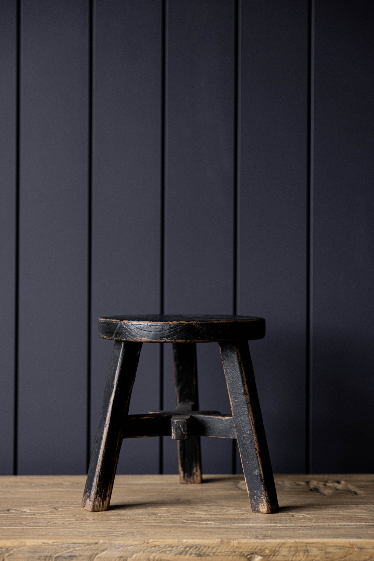 Reclaimed Stool Black