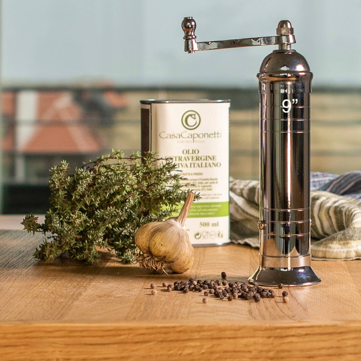 Chrome Pepper Mill 9”