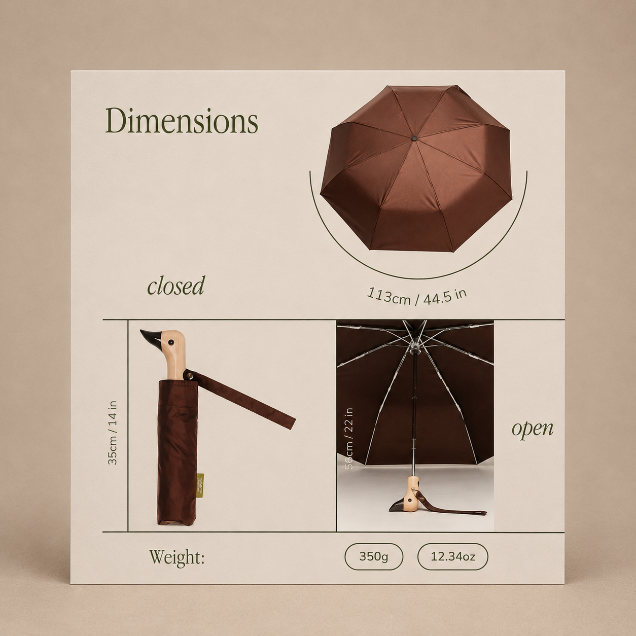 Duckhead Umbrella - Brown