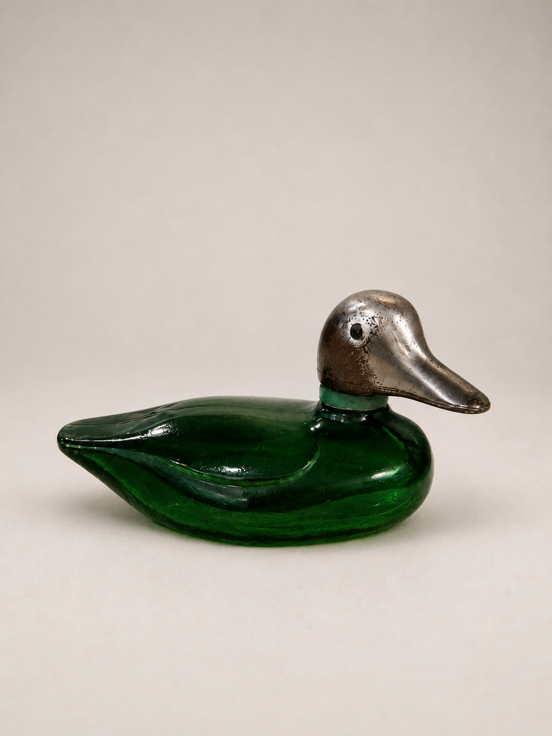 Vintage Glass Green Duck