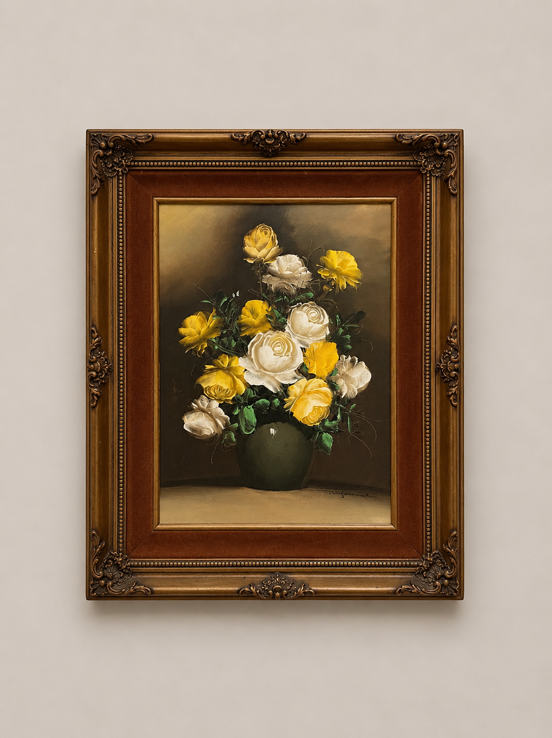Vintage Yellow & White Rose Oil