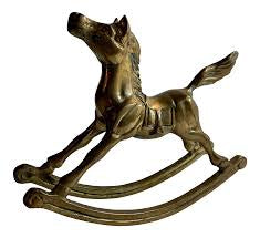 Vintage Brass Rocking Horse