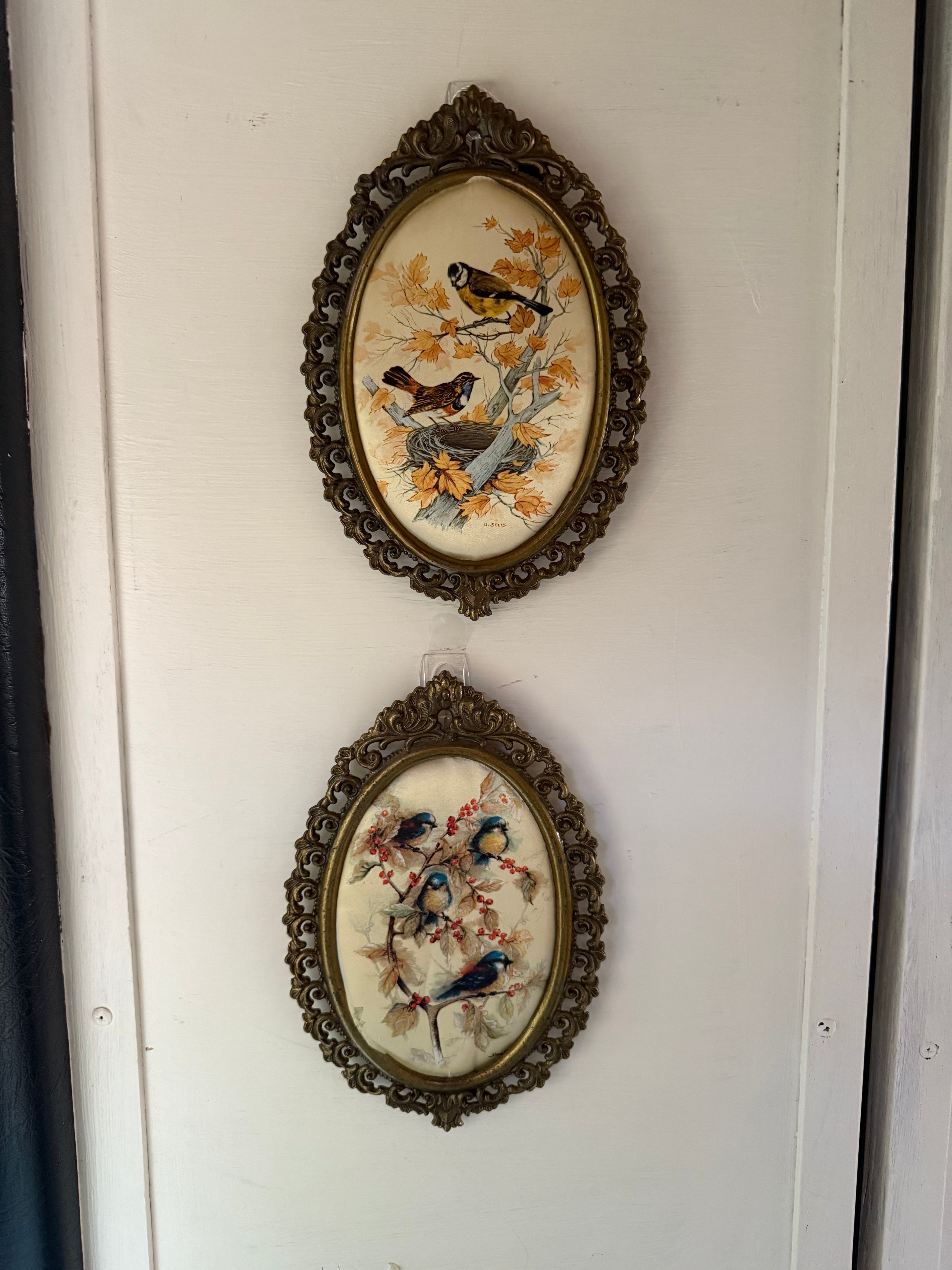 Vintage Silk Birds S/2