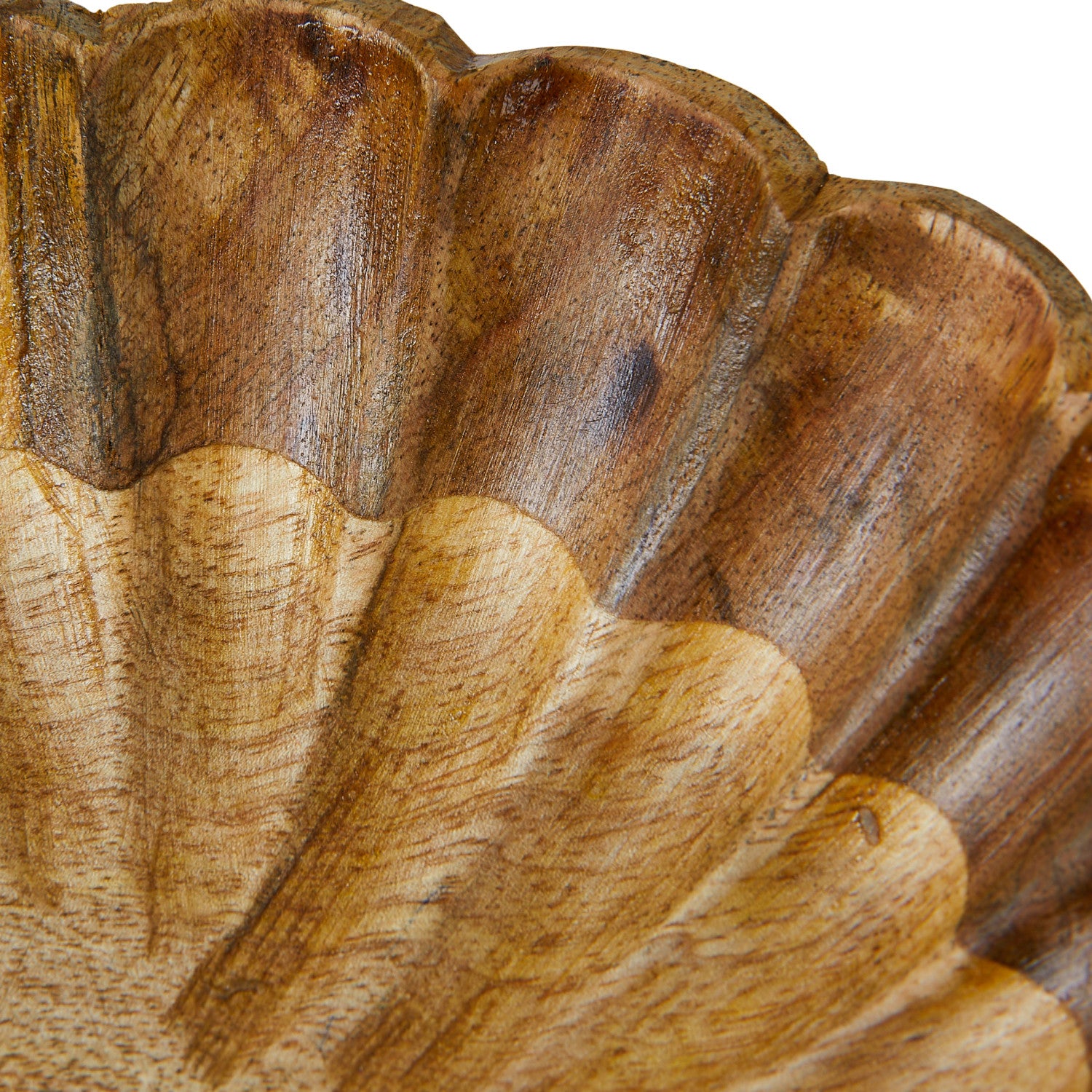 Mini Wood Scalloped Bowl