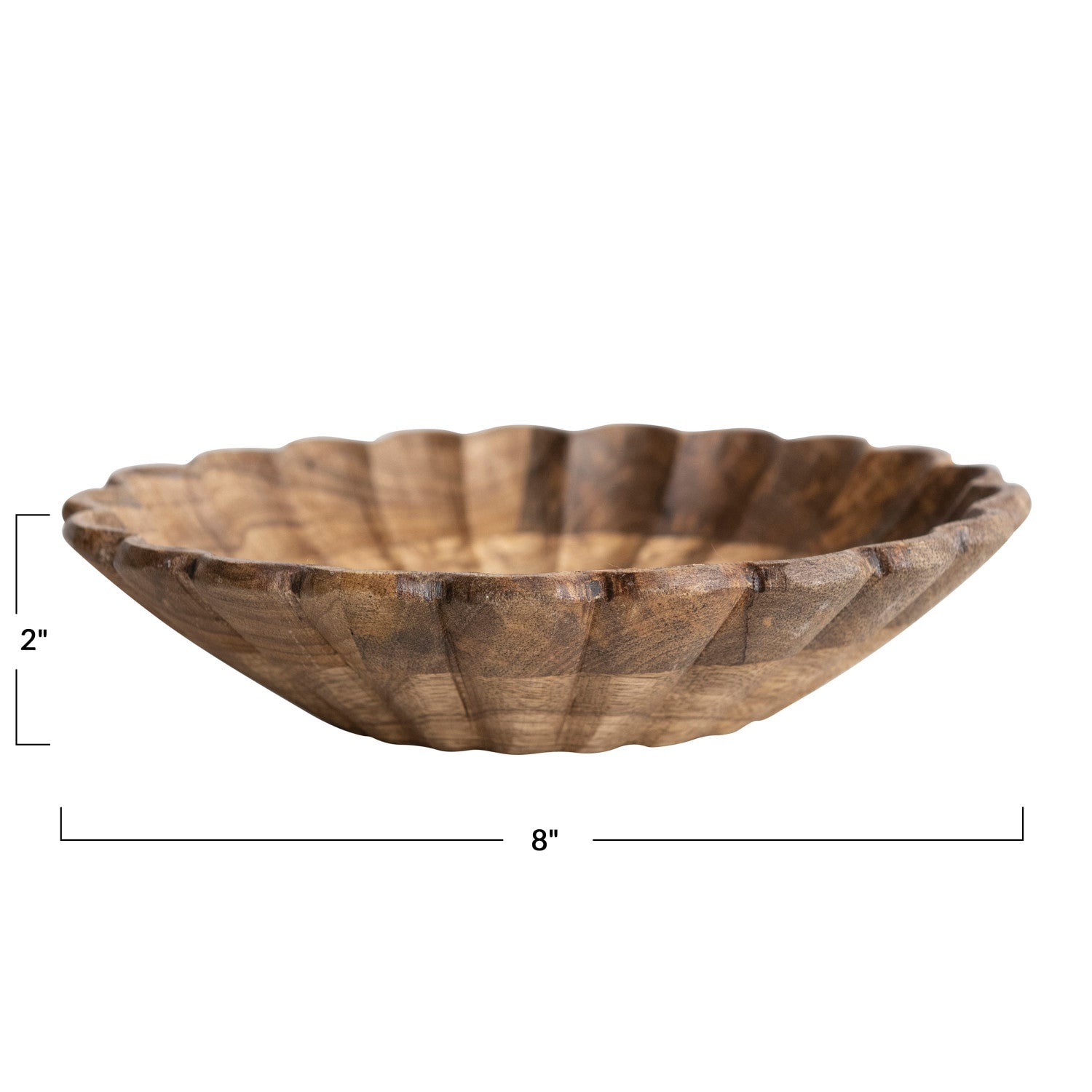 Mini Wood Scalloped Bowl