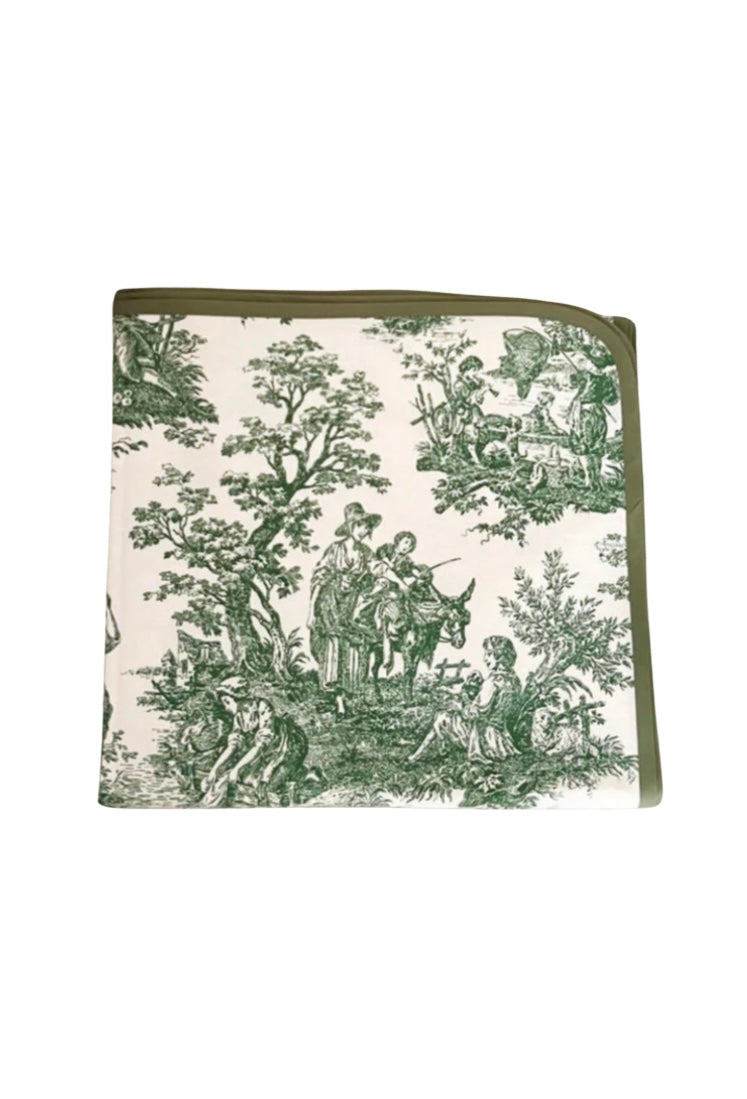 Green Toile Tablecloth