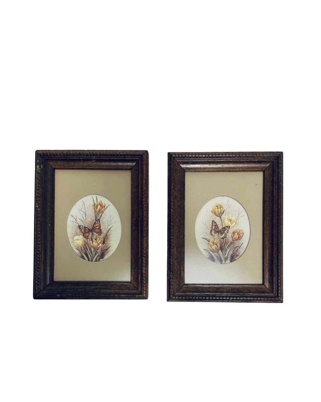 Vintage Butterfly/Flower S/2