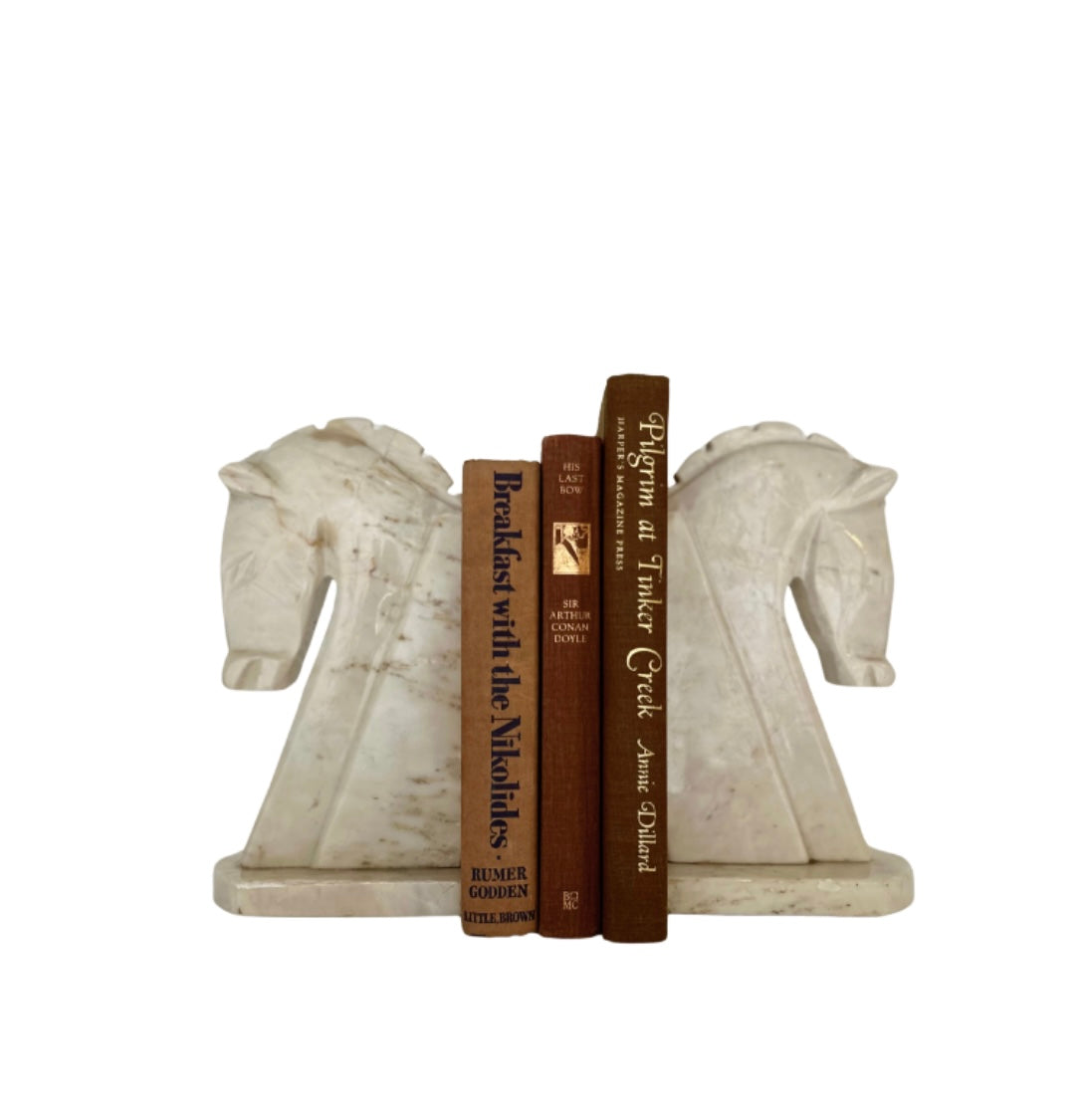Vintage Marble Bookends S/2