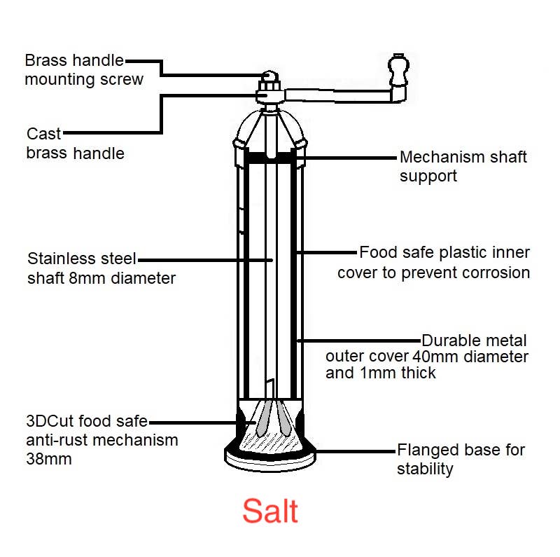 Chrome Salt Mill 8”