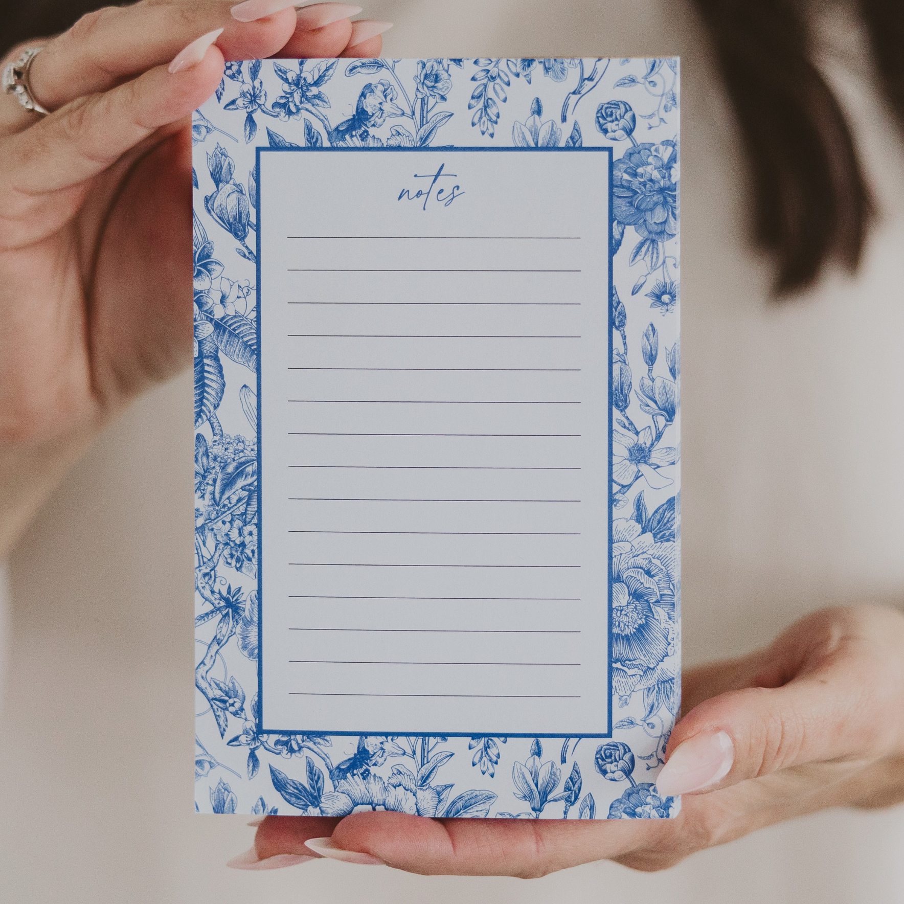 Blue Toile Notepad