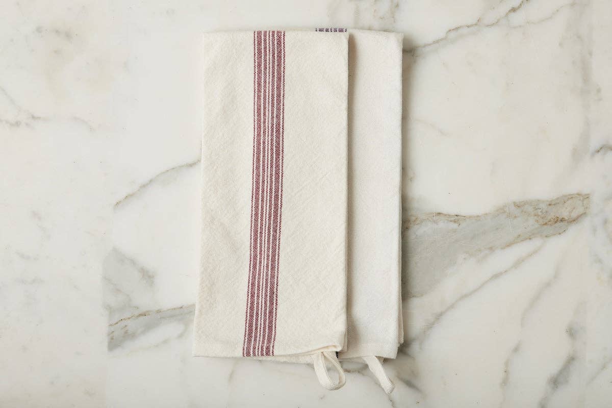 Tea Towel Vintage Red S/2