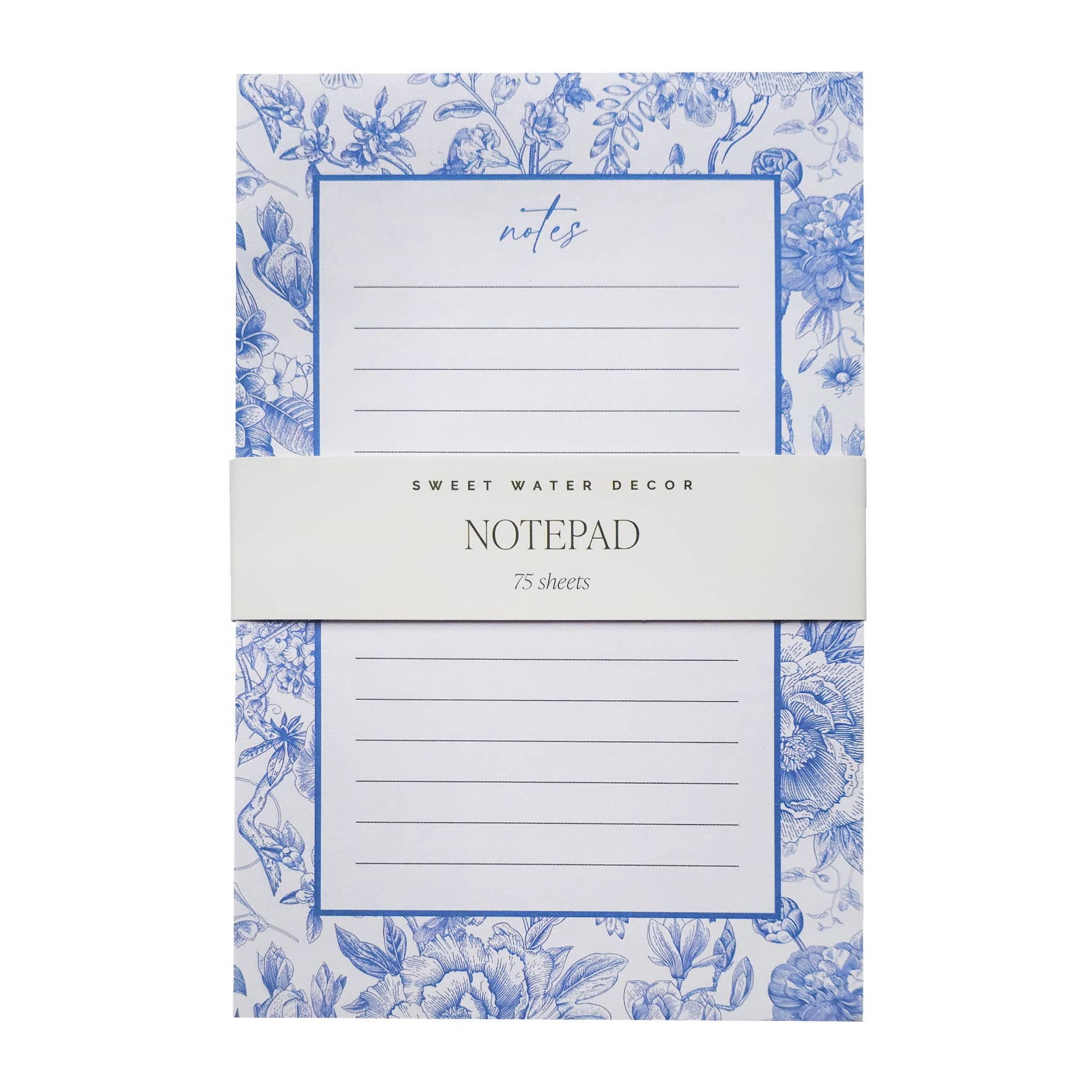 Blue Toile Notepad