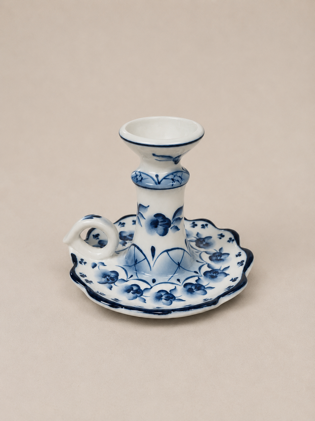 Vintage Delft Scalloped Candle Holder