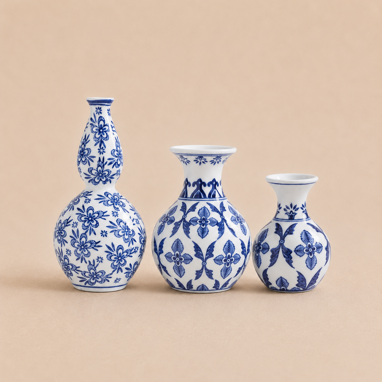 Blue & White Bud Vases