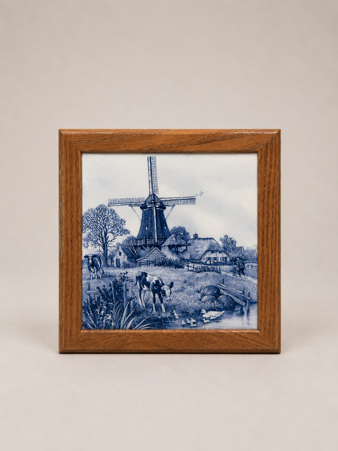 Vintage Delft Pasture Scene Tile