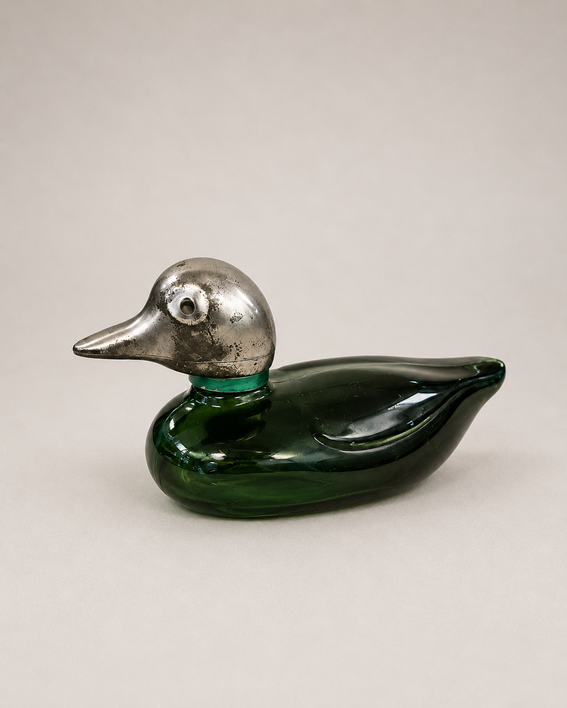 Vintage Glass Green Duck