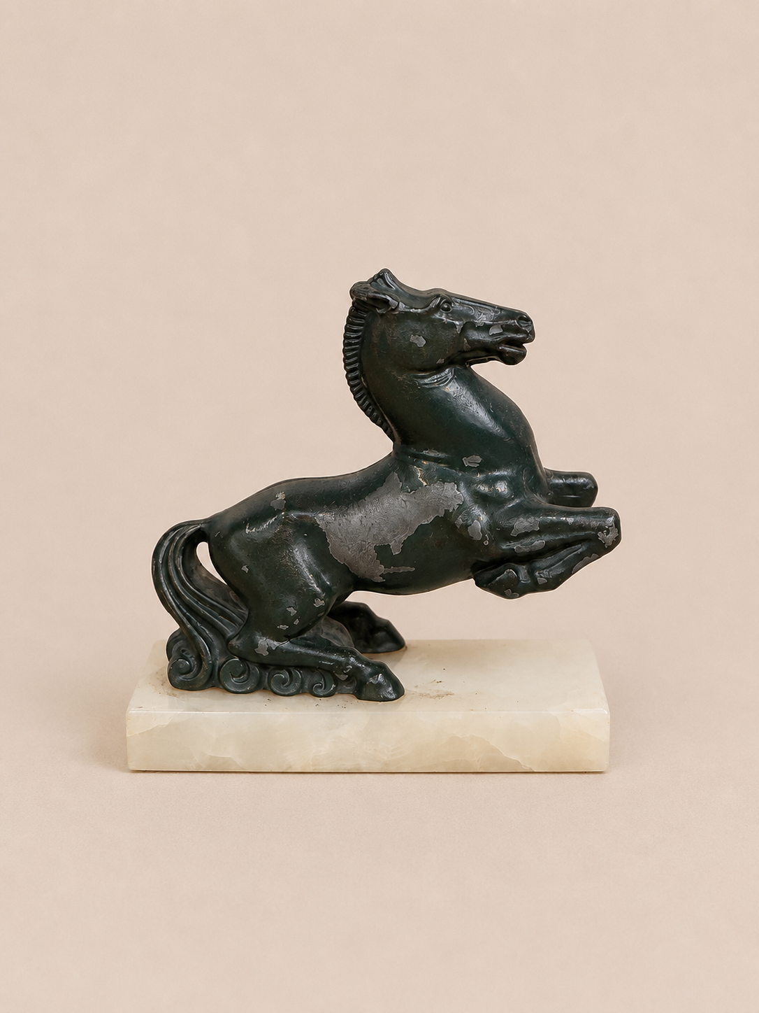 Vintage Marble Horse Bookends