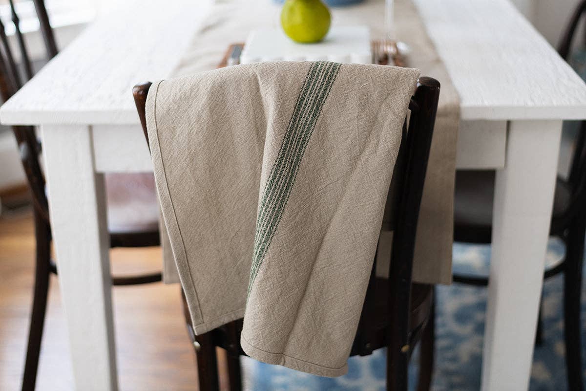 Tea Towel Vintage Green S/2