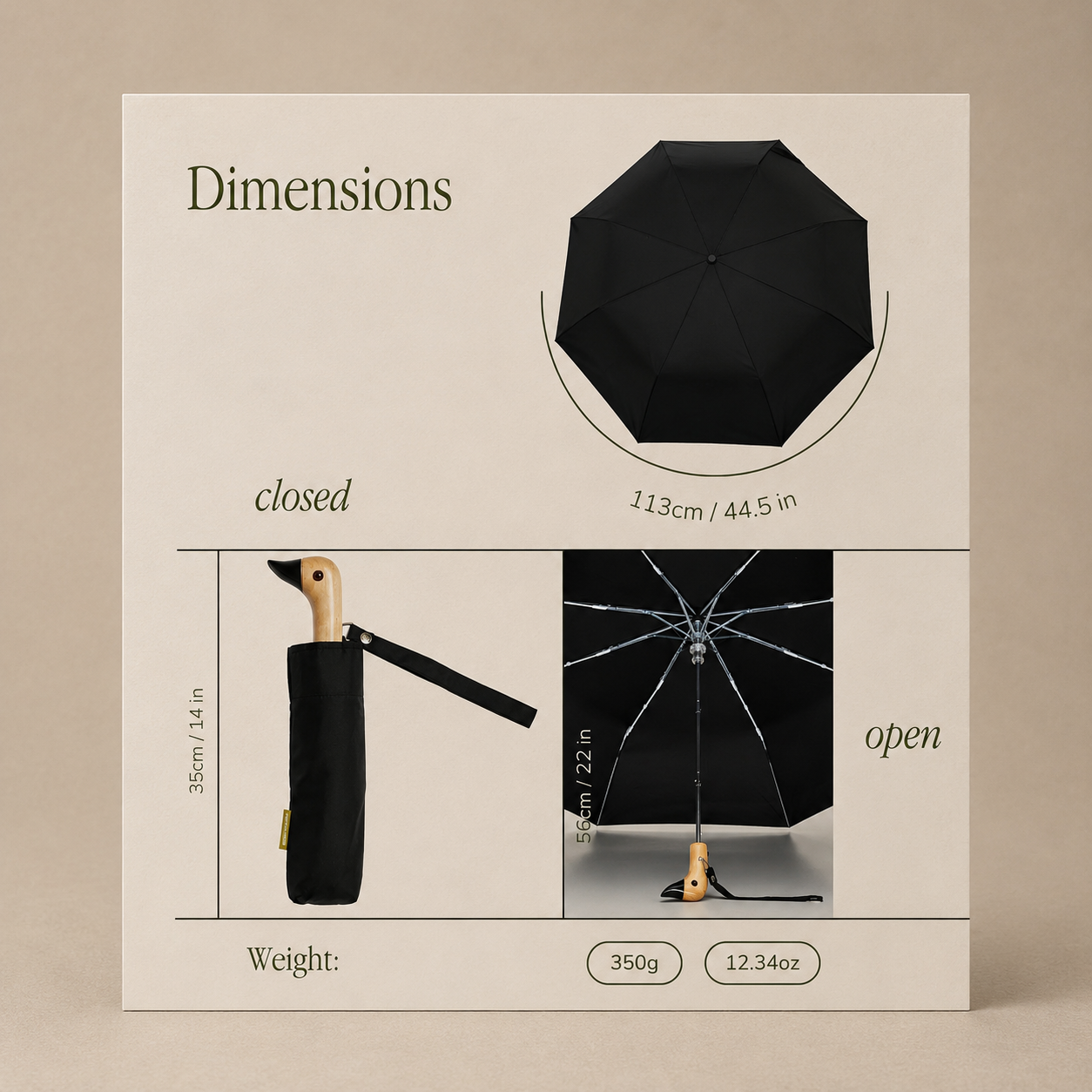 Duckhead Umbrella - Black