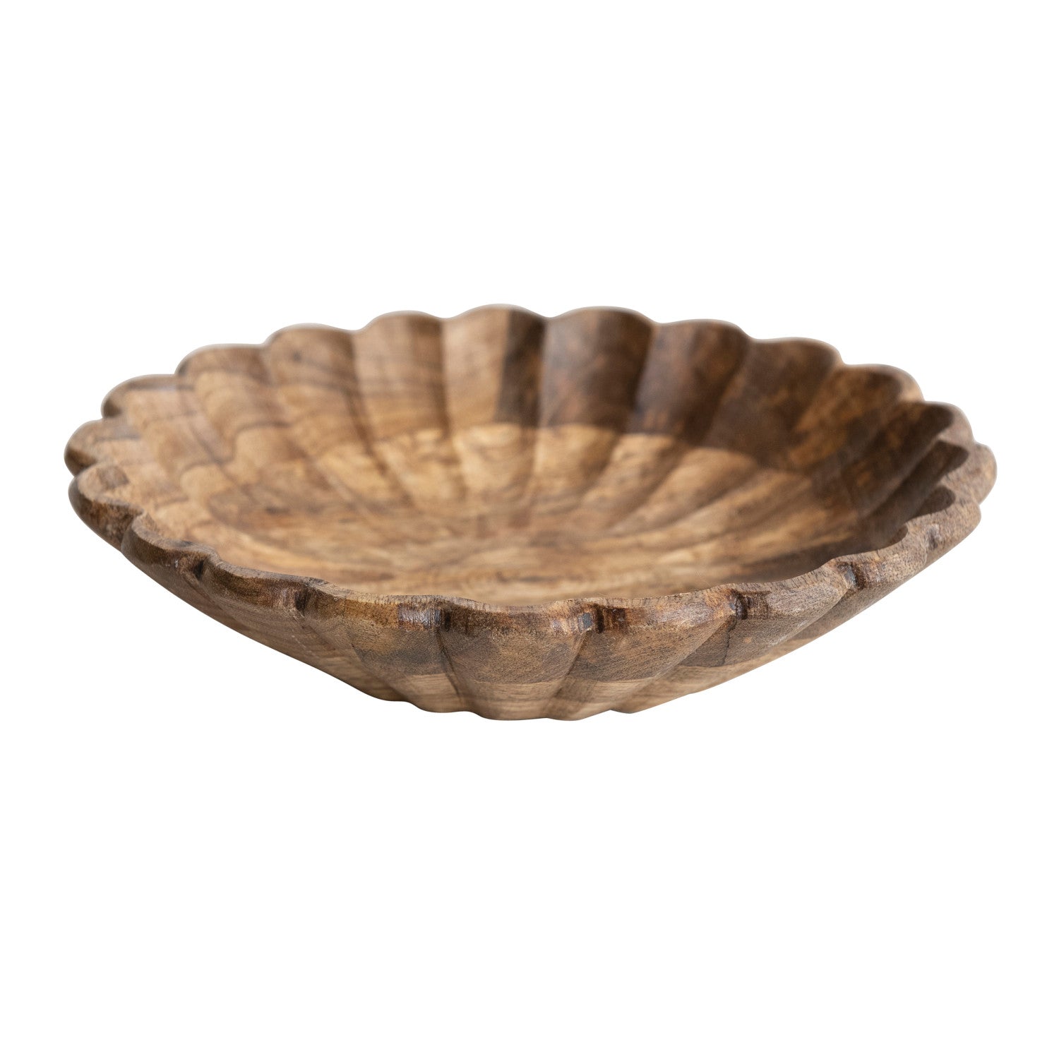 Mini Wood Scalloped Bowl