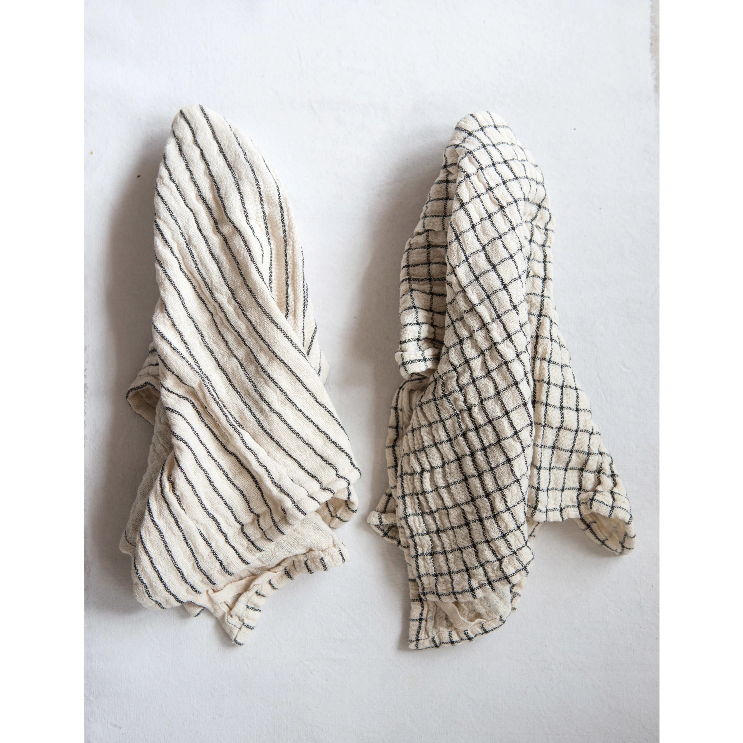 Grid & Stripe Tea Towels S/2