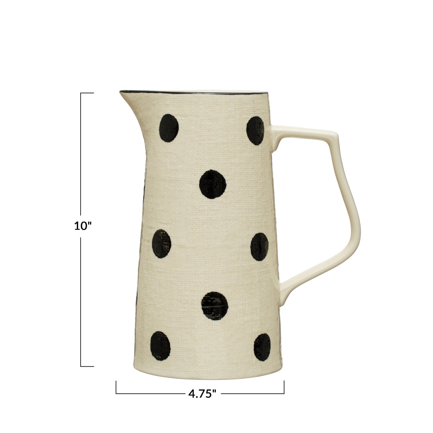 Stoneware Pitcher With Dots