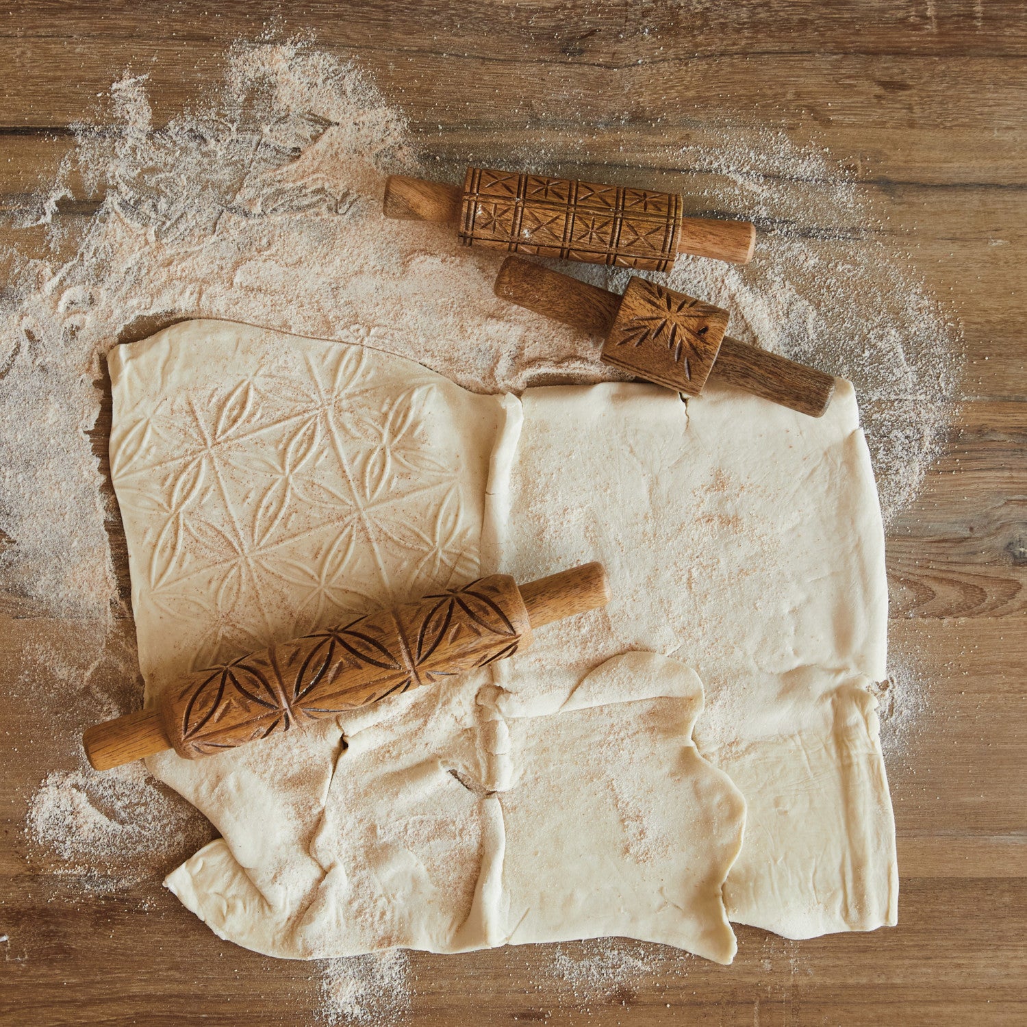 Hand-Carved Rolling Pins S/3