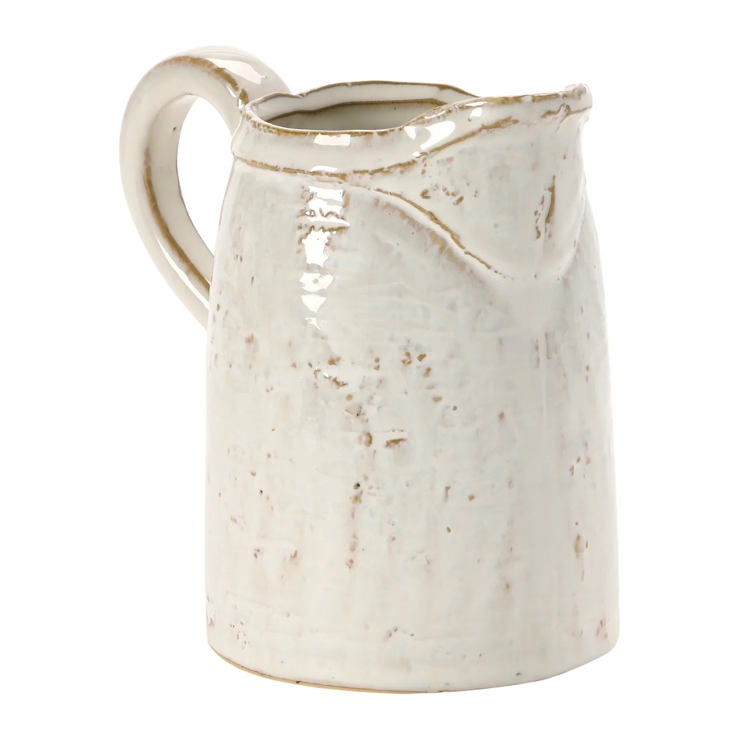 White Stoneware Pitcher