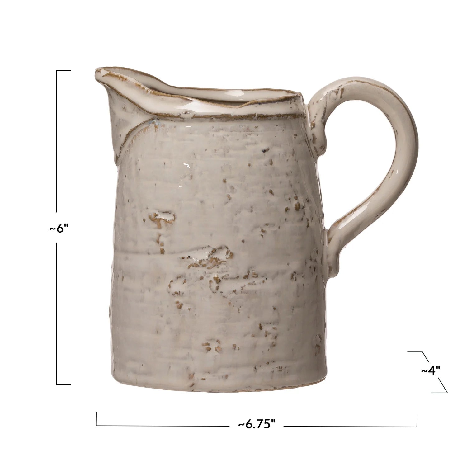 White Stoneware Pitcher