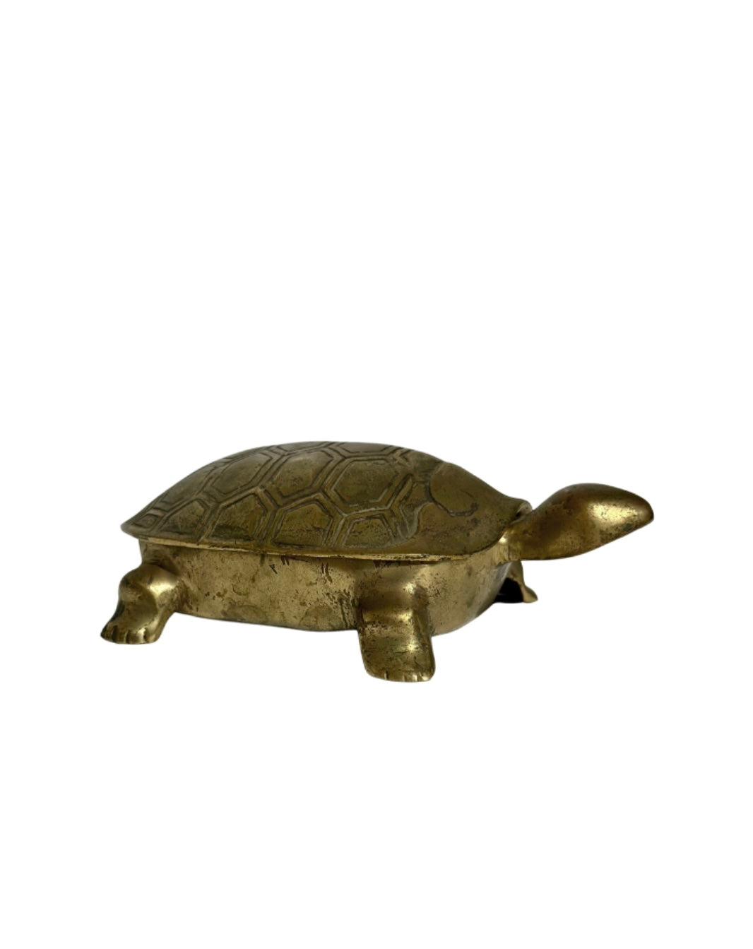 Vintage Brass Turtle Trinket Box
