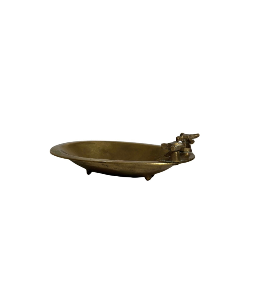 Vintage Brass Bathtub Soap Dish
