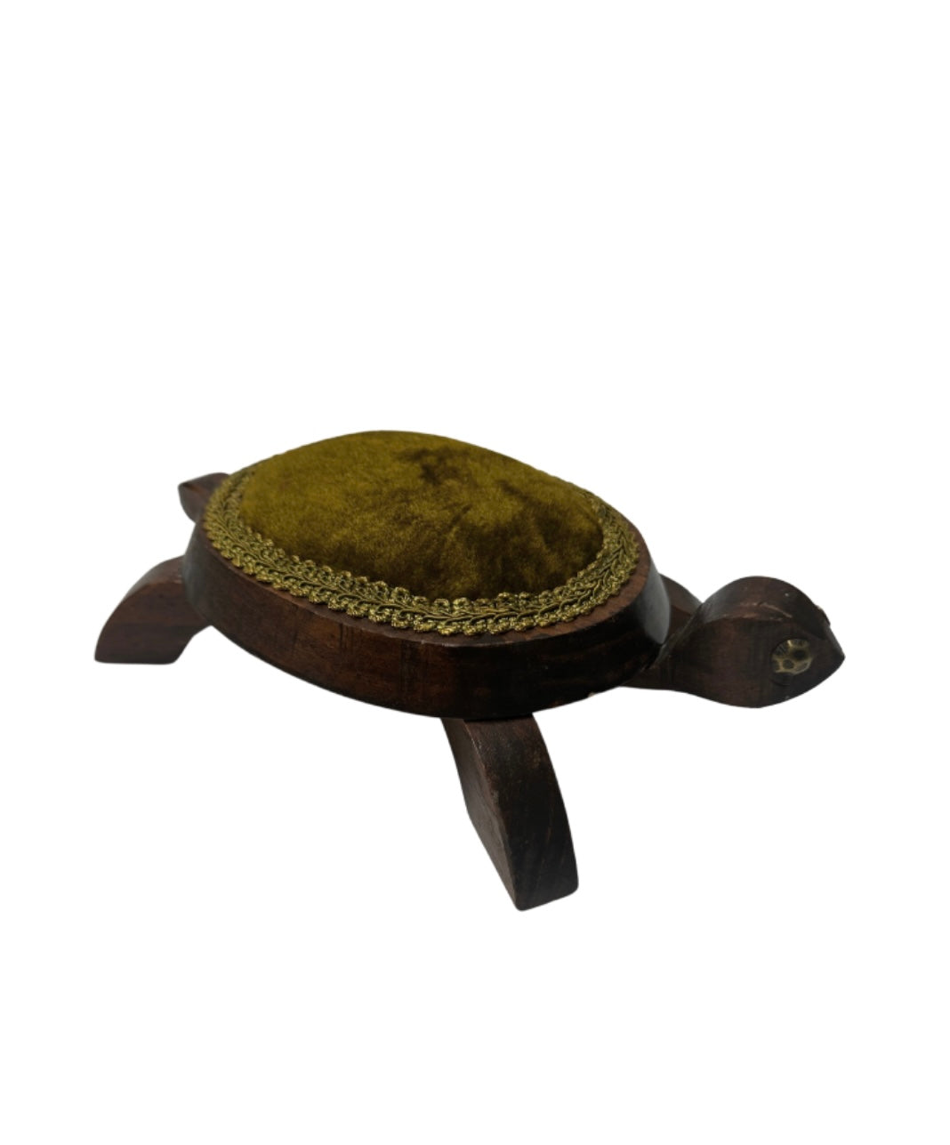 Vintage Wood Turtle Green Velvet