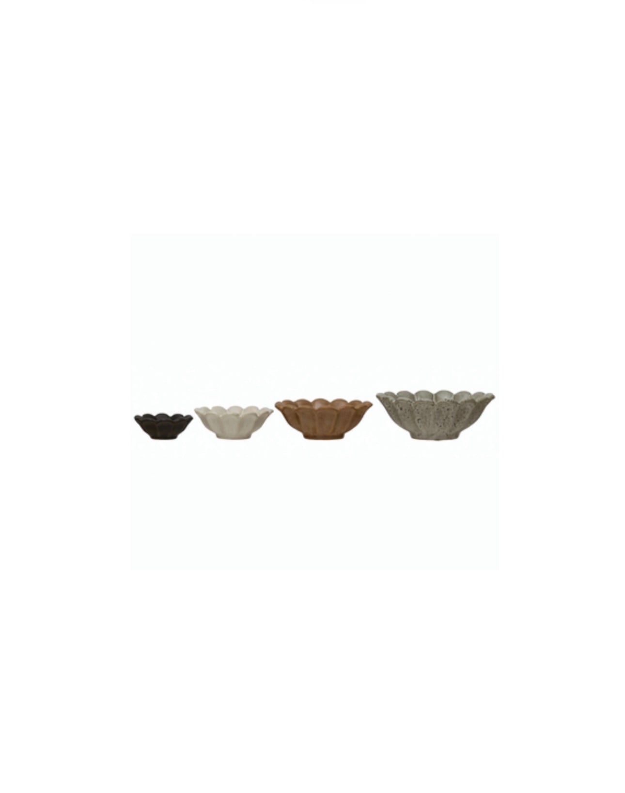 Stoneware Flower Bowls S/4