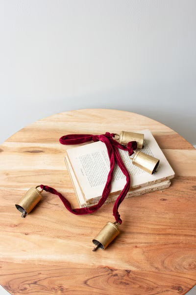 Gold Bells Red Velvet Rope -M