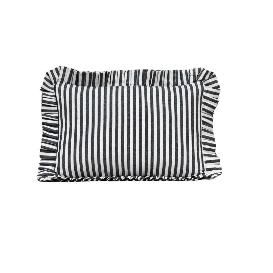 Lumbar Cover Charcoal Stripes
