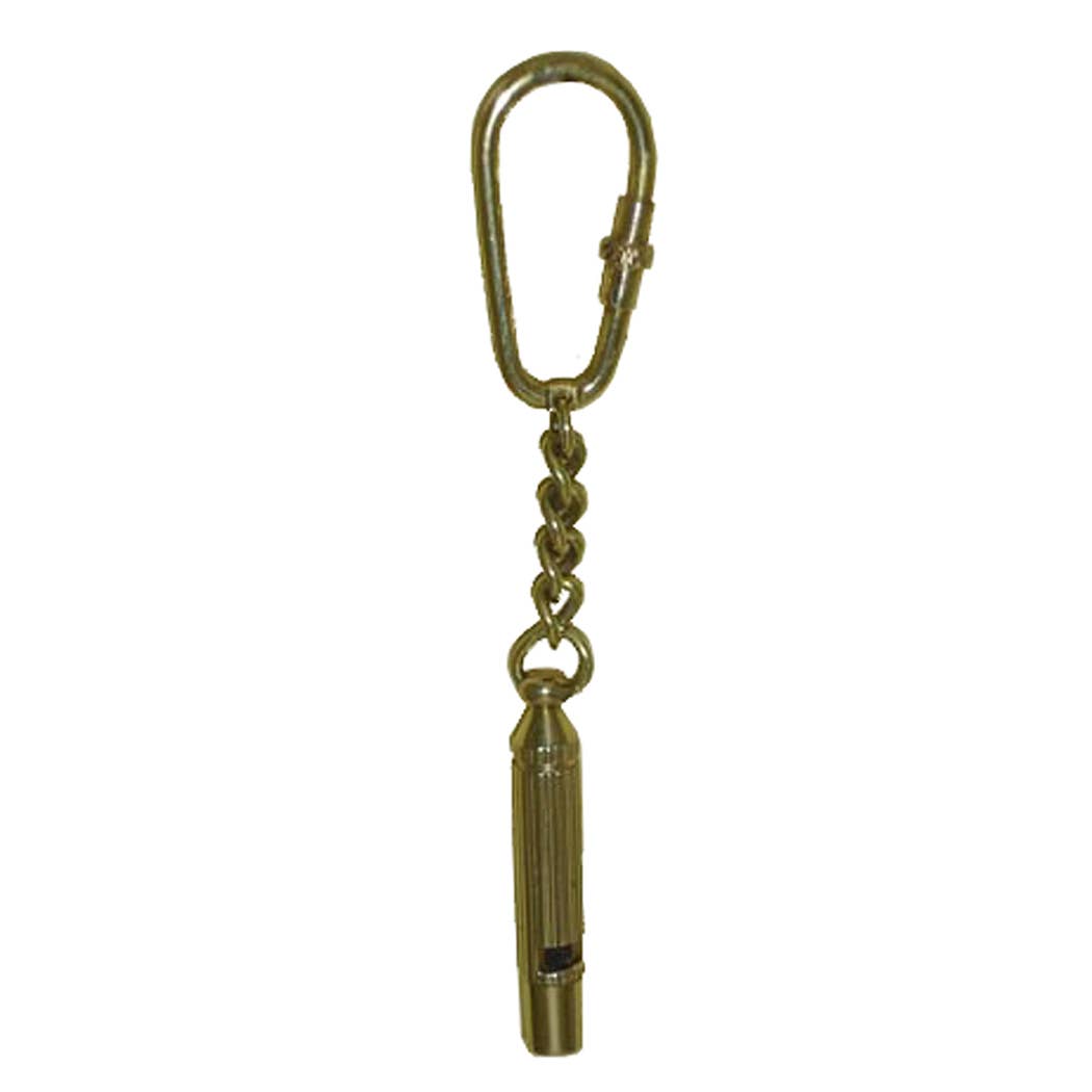 Whistle Keychain Antique Brass