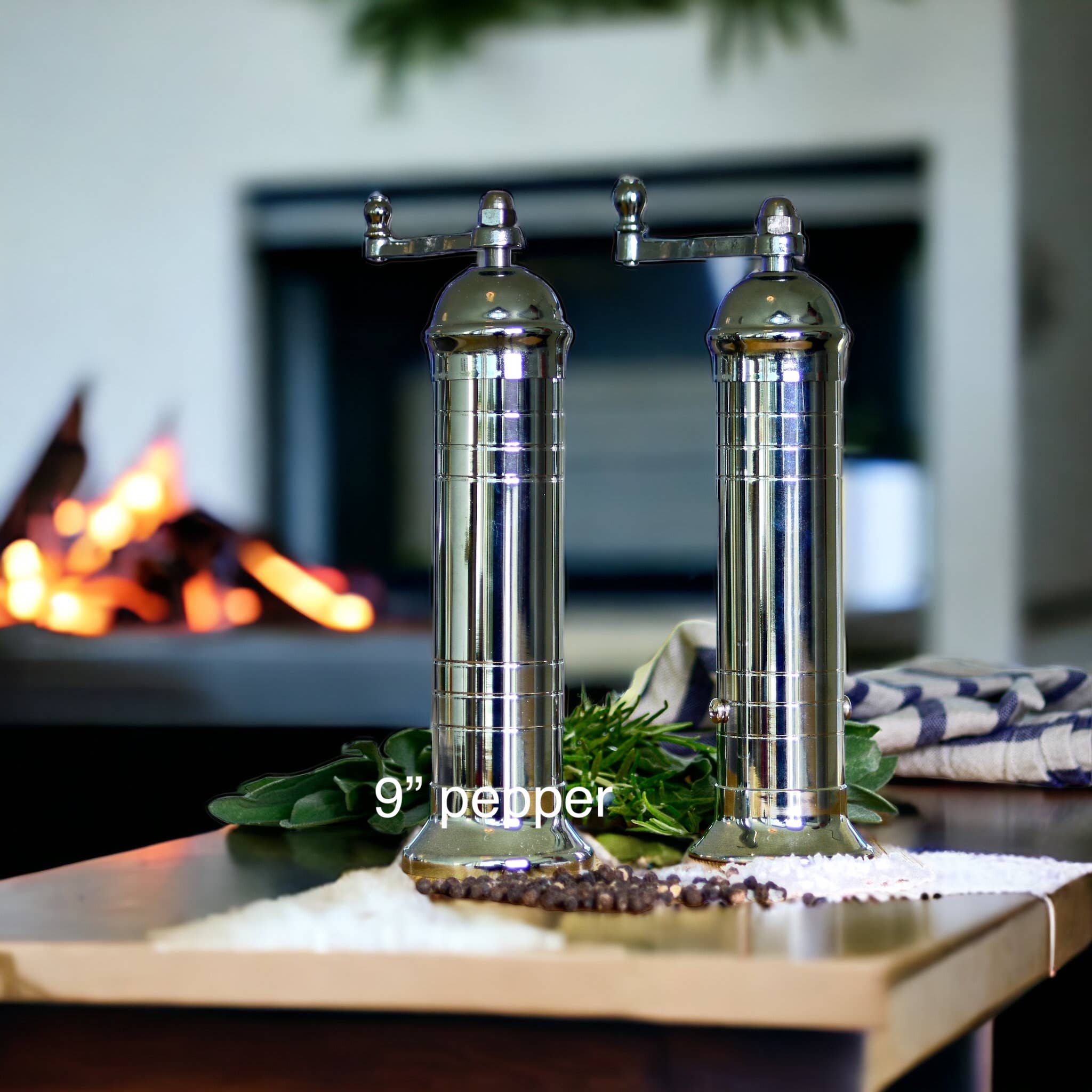 Chrome Pepper Mill 9”