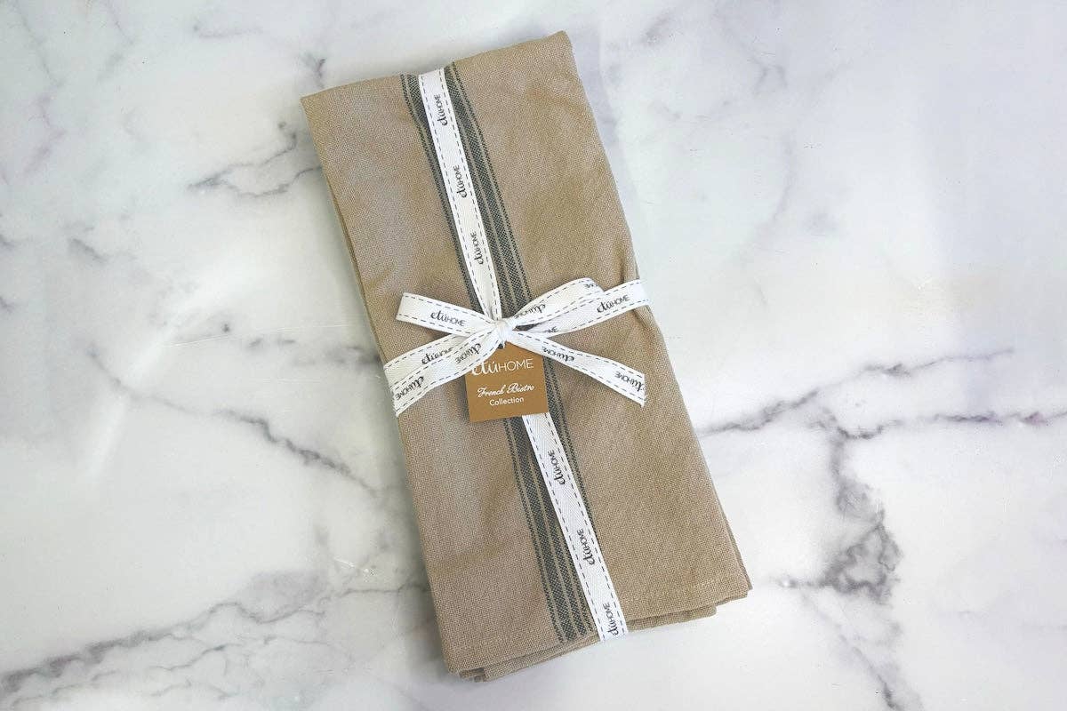 Tea Towel Vintage Green S/2